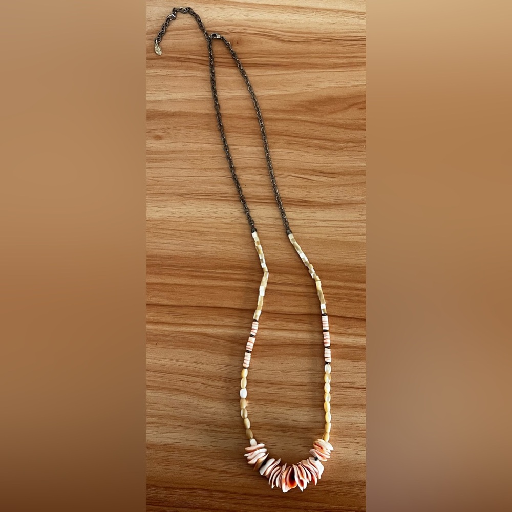 Vintage Marjorie Baer Sf Pink Puka Shell Mother of Pearl Necklace - Picture 7 of 8